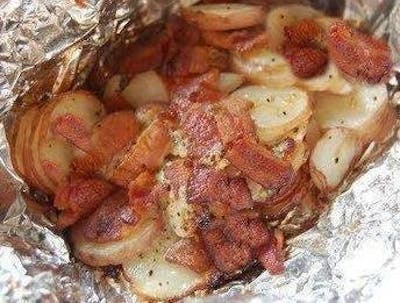  Bacon & Onion Foil Packet Potatoes