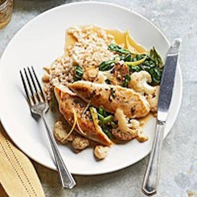 Lemon-Braised Chicken Tenders and Cauliflower