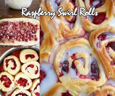 Raspberry Or CHERRY Swirl Rolls