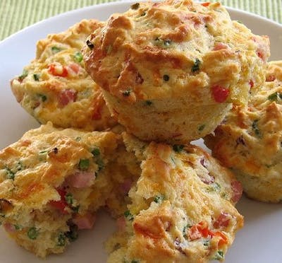 Ham and Cheese Buttermilk Breakfast Muffins